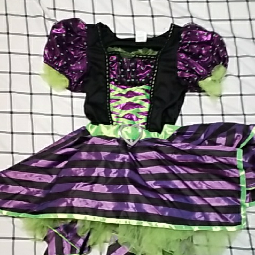 Magical Purple and Green Kids Witch Costume